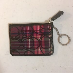 Coach mini skinny ID case in signature jacquard